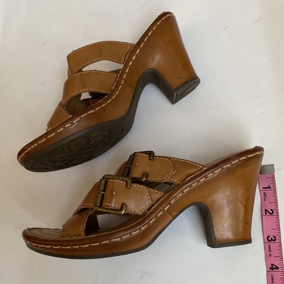 Women's Sonoma Natural Daunt Tan Wedge Peep Toe Sandals with Buckle, Size 7.5M - Picture 10 of 11